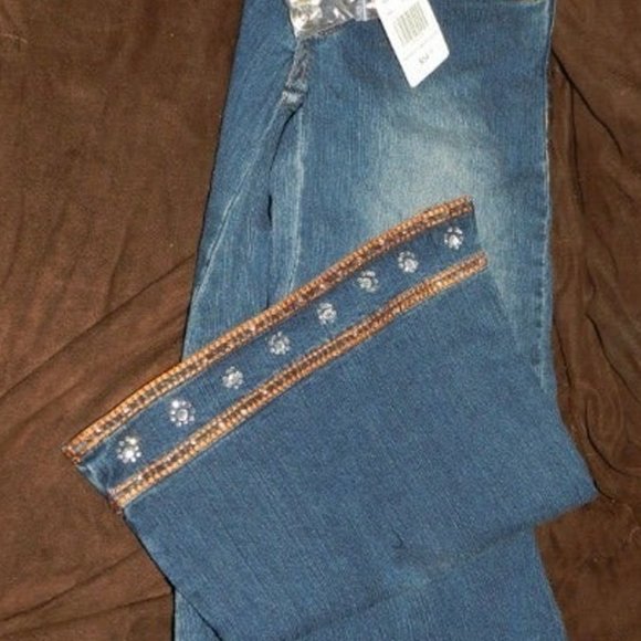 Platinum Plush Girls Blinged out Designer Blue Jean Big Girls Size 1 NEW RARE! - Picture 8 of 11